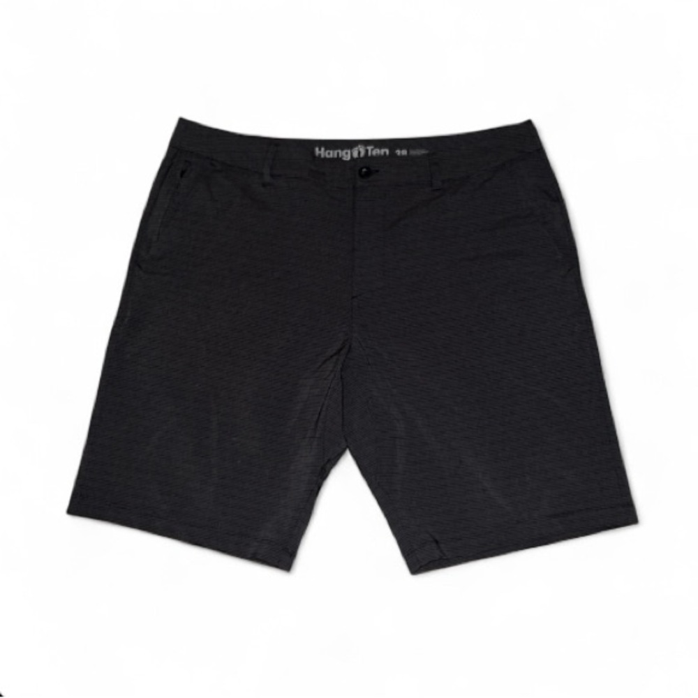 Hang Ten Dark Gray & Black Striped Shorts- Waist 38